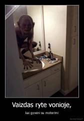 Vaizdas ryte vonioje, - kai gyveni su moterimi