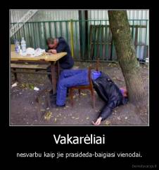 Vakarėliai - nesvarbu kaip jie prasideda-baigiasi vienodai.