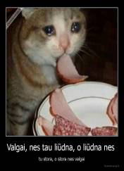 Valgai, nes tau liūdna, o liūdna nes  - tu stora, o stora nes valgai