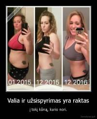 Valia ir užsispyrimas yra raktas - į tokį kūną, kurio nori.