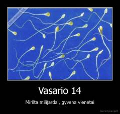 Vasario 14 - Miršta milijardai, gyvena vienetai