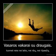 Vasaros vakarai su draugais. - tuomet nėra nei laiko, nei ribų, nei rūpesčių.