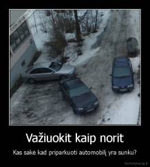 Važiuokit kaip norit - Kas sakė kad priparkuoti automobilį yra sunku?