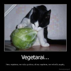 Vegetarai... - Nesu vegetaras, nes myliu gyvūnus; aš esu vegetaras, nes nekenčiu augalų.
