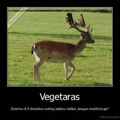 Vegetaras - Išvertus iš P.Amerikos indėnų kalbos reiškia „blogas medžiotojas“