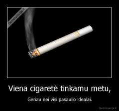 Viena cigaretė tinkamu metu, - Geriau nei visi pasaulio idealai.