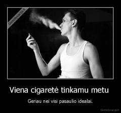 Viena cigaretė tinkamu metu  - Geriau nei visi pasaulio idealai.