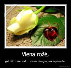 Viena rožė, - gali būti mano sodu... vienas draugas, mano pasauliu.