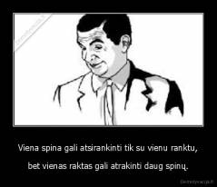 Viena spina gali atsirankinti tik su vienu ranktu, - bet vienas raktas gali atrakinti daug spinų.