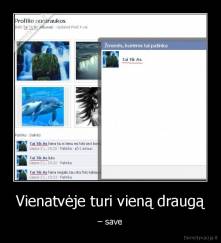 Vienatvėje turi vieną draugą - – save