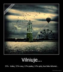 Vilniuje... - 35% - lenkų; 35%-rusų; 13%-pankų; 14%-gotų; kas lieka lietuviai...