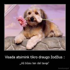 Visada atsimink tikro draugo žodžius : - ,,Aš būsiu ten dėl tavęs" 