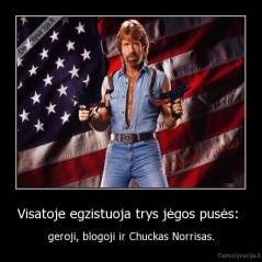 Visatoje egzistuoja trys jėgos pusės:  - geroji, blogoji ir Chuckas Norrisas.