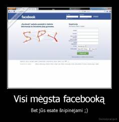 Visi mėgsta facebooką - Bet jūs esate šnipinėjami ;)