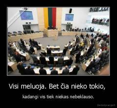 Visi meluoja. Bet čia nieko tokio,  - kadangi vis tiek niekas nebeklauso.