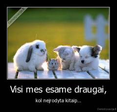 Visi mes esame draugai, - kol neįrodyta kitaip...