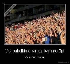 Visi pakelkime ranką, kam nerūpi - Valentino diena.