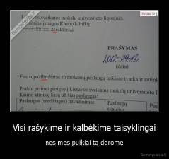 Visi rašykime ir kalbėkime taisyklingai - nes mes puikiai tą darome
