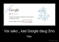 Visi sako , kad Google daug žino - Dėja.
