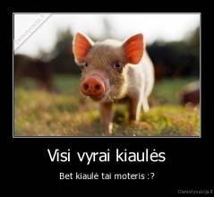 Visi vyrai kiaulės - Bet kiaulė tai moteris :?