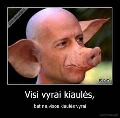 Visi vyrai kiaulės, - bet ne visos kiaulės vyrai