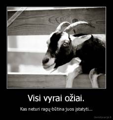 Visi vyrai ožiai. - Kas neturi ragų-būtina juos įstatyti...
