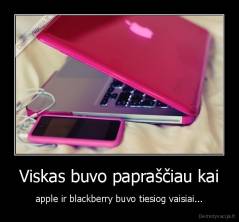 Viskas buvo papraščiau kai - apple ir blackberry buvo tiesiog vaisiai...