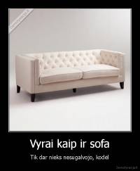 Vyrai kaip ir sofa - Tik dar nieks nesugalvojo, kodėl