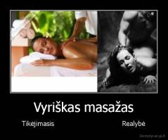 Vyriškas masažas - Tikėjimasis                                 Realybė