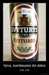 Vyrui, svarbiausios dvi datos - 1410, 1784