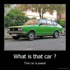 What is that car ? - That car is passat