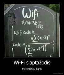 Wi-Fi slaptažodis - matematikų bare.