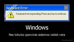 Windows - Nes tobulos opercinės sistemos vistiek nėra
