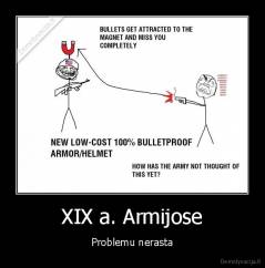 XIX a. Armijose - Problemu nerasta