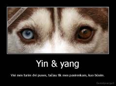 Yin & yang - Visi mes turim dvi puses, tačiau tik mes pasirenkam, kuo būsim.