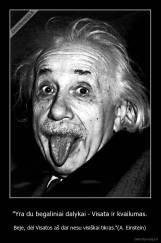 "Yra du begaliniai dalykai - Visata ir kvailumas.  - Beje, dėl Visatos aš dar nesu visiškai tikras."(A. Einstein) 