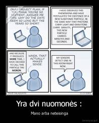 Yra dvi nuomonės : - Mano arba neteisinga