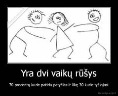 Yra dvi vaikų rūšys - 70 procentų kurie patiria patyčias ir likę 30 kurie tyčiojasi