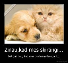 Zinau,kad mes skirtingi... - bet gali buti, kad mes pradesim draugaut...