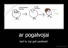 ar pogalvojai - kad tu irgi gali pasikeist 