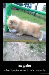 aš galiu - niekada nenuleiskim rankų, jei kažkas ir nepavyko