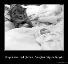 atsiprašau, kad gimiau. Daugiau taip nedarysiu - 