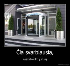 Čia svarbiausia, - neatsitrenkti į stiklą