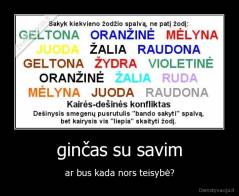 ginčas su savim - ar bus kada nors teisybė?