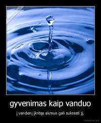 gyvenimas kaip vanduo - į vandenį įkritęs akmuo gali sukrėsti jį.