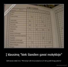 Į klausimą "kiek šiandien gavai mokykloje" - dažniausiai atsakoma  "Mokytoja kažkokia priplaukus už nieką įrašė blogą pažymį"