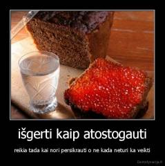 išgerti kaip atostogauti - reikia tada kai nori persikrauti o ne kada neturi ka veikti