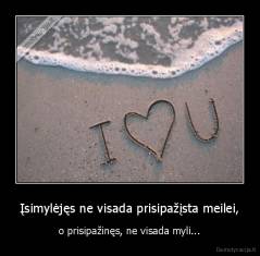 Įsimylėjęs ne visada prisipažįsta meilei, - o prisipažinęs, ne visada myli...
