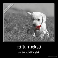 jei tu meksti - suniukus tai ir mylek