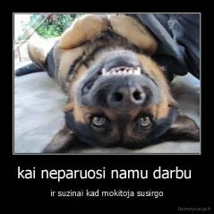 kai neparuosi namu darbu  - ir suzinai kad mokitoja susirgo